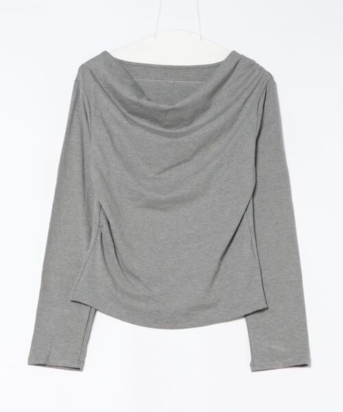 LADY LIKE(レディライク)の「【春夏新作】胸元ドレープ入り長袖カットトップス(Tシャツ/カットソー・レディース・ダークグレー/モカ/ホワイト/グレー/ブラック・M)」の21枚目の写真