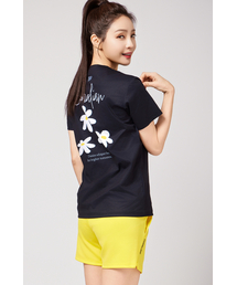 デイリーソロナグラフィックラウンドTシャツレディースブラック