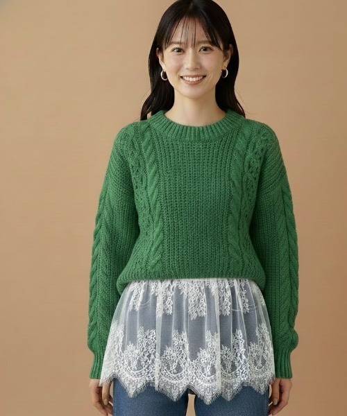 gossip!ロサンゼルス(ゴシップロサンゼルス)の「ウエスト切り替え 裾レースキャミソール(キャミソール・レディース・ホワイト/ブラック・FREE)」の10枚目の写真