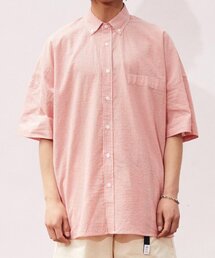 MOAA（モア）の「カバー ストライプ ハーフスリーブ シャツ (RED)（シャツ/ブラウス）」
