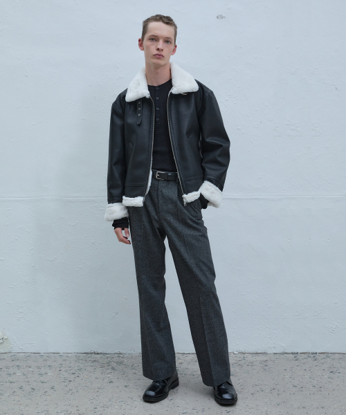 ANDROS(アンドロス)の「B-3 Shearling Jacket (Black/White)(ムートンコート・メンズ・その他・S/M/L/XL/XXL)」の1枚目の写真