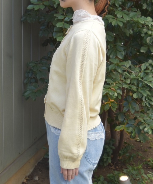 axes femme（アクシーズファム）の「かぎ針ローズニットカーディガン（カーディガン/ボレロ・レディース・サックスブルー/イエロー/ホワイト・FREE）」の10枚目の写真