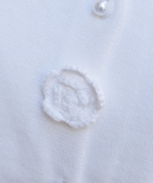 axes femme（アクシーズファム）の「かぎ針ローズニットカーディガン（カーディガン/ボレロ・レディース・サックスブルー/イエロー/ホワイト・FREE）」の8枚目の写真