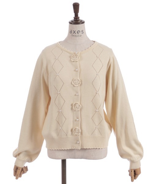 axes femme（アクシーズファム）の「かぎ針ローズニットカーディガン（カーディガン/ボレロ・レディース・サックスブルー/イエロー/ホワイト・FREE）」の22枚目の写真