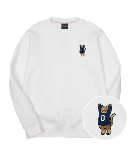 OKSTAR(オクスター)の「マンセニャン刺繍特厚裏毛スウェット(スウェット・レディース・ダークグリーン/ホワイト/ライトグレー/ネイビー/オートミール/グレー/ブルー/クリーム/ブラック/カーキ/ライトベージュ・3XL/SMALL/MEDIUM/LARGE/X-LARGE/2XL/4XL)」の2枚目の写真