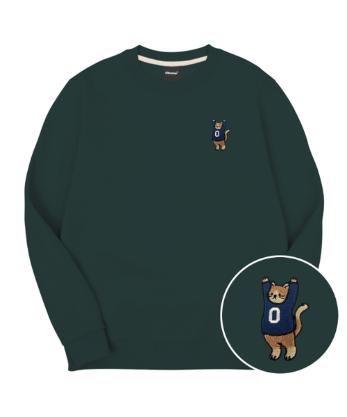 OKSTAR(オクスター)の「マンセニャン刺繍特厚裏毛スウェット(スウェット・レディース・ダークグリーン/ホワイト/ライトグレー/ネイビー/オートミール/グレー/ブルー/クリーム/ブラック/カーキ/ライトベージュ・3XL/SMALL/MEDIUM/LARGE/X-LARGE/2XL/4XL)」の1枚目の写真