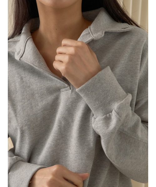 Sorry,Too Much Love（ソーリートゥーマッチラブ）の「Gentle Morning Collar Sweatshirt_Gray（スウェット・レディース・その他・FREE）」の5枚目の写真