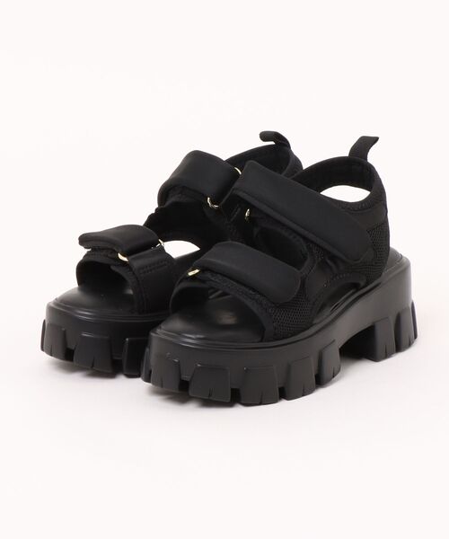 minia（ミニア）の「【極上ホイップごこち】10mmクッションのWベルトスポサン（サンダル・レディース・シルバー/ブラック・L/M/S）」の5枚目の写真