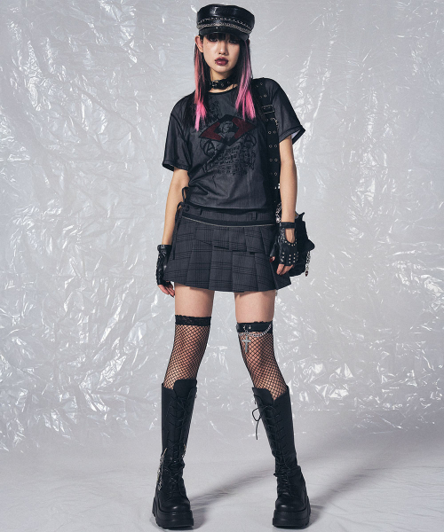 SCHISM INDUCING(スキズムインデューシング)の「MESH LAYERED T SHIRT BLACK(Tシャツ/カットソー・レディース・その他・FREE)」の9枚目の写真