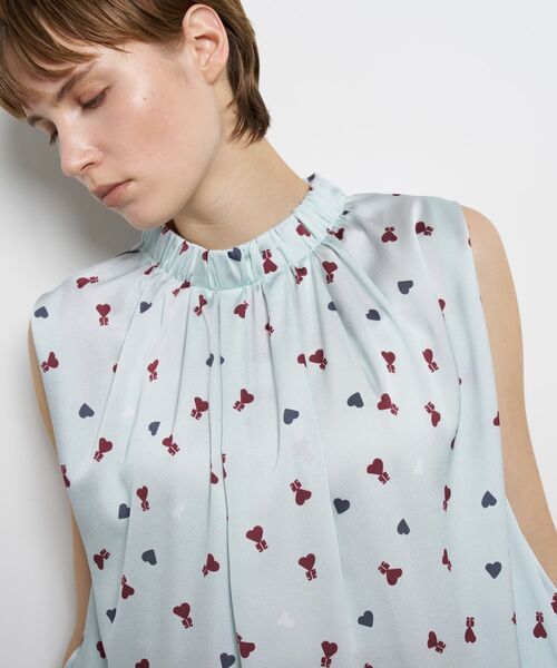 LANVIN en Bleu（ランバンオンブルー）の「Marina dot / Marina Heart ワンピース（ワンピース・レディース・ライトカーキ/ネイビー・38/36）」の14枚目の写真