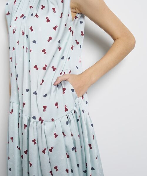 LANVIN en Bleu（ランバンオンブルー）の「Marina dot / Marina Heart ワンピース（ワンピース・レディース・ライトカーキ/ネイビー・38/36）」の16枚目の写真