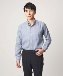 エブリット コットンオックス ギンガムチェック スナップ ボタンダウン シャツ -イージーアイロン-