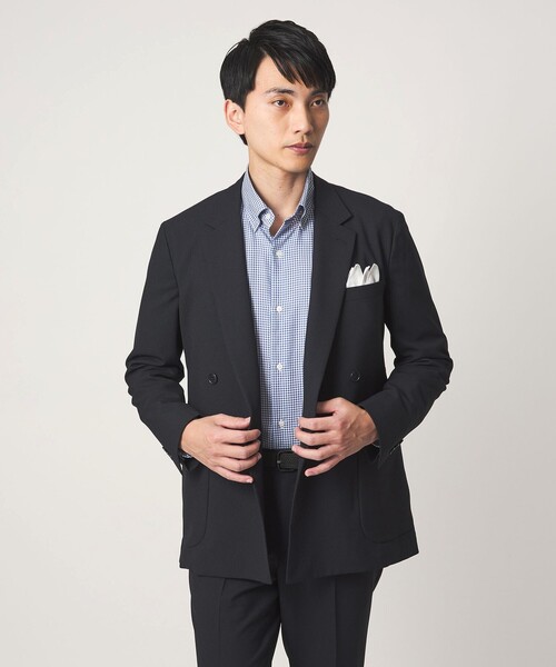 green label relaxing（グリーンレーベルリラクシング）の「エブリット コットンオックス ギンガムチェック スナップ ボタンダウン シャツ -イージーアイロン-（ビジネスシャツ・メンズ・コバルトブルー・L/M/S/XL）」の5枚目の写真