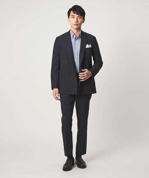 green label relaxing（グリーンレーベルリラクシング）の「エブリット コットンオックス ギンガムチェック スナップ ボタンダウン シャツ -イージーアイロン-（ビジネスシャツ・メンズ・コバルトブルー・L/M/S/XL）」の6枚目の写真