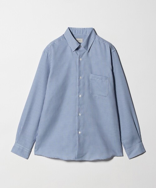 green label relaxing（グリーンレーベルリラクシング）の「エブリット コットンオックス ギンガムチェック スナップ ボタンダウン シャツ -イージーアイロン-（ビジネスシャツ・メンズ・コバルトブルー・L/M/S/XL）」の12枚目の写真