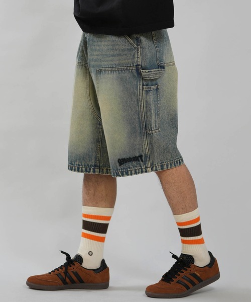 THRASHER（スラッシャー）の「THRASHER/スラッシャー ハーフパンツ ショートパンツ ショーツ デニム 262TH1SP088（デニムパンツ・メンズ・ブラック/ブルー・M/L）」の2枚目の写真