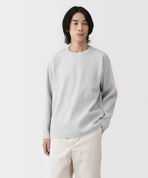 紳士　乾きやすい洗えるリブ編み長袖ニットＴシャツ