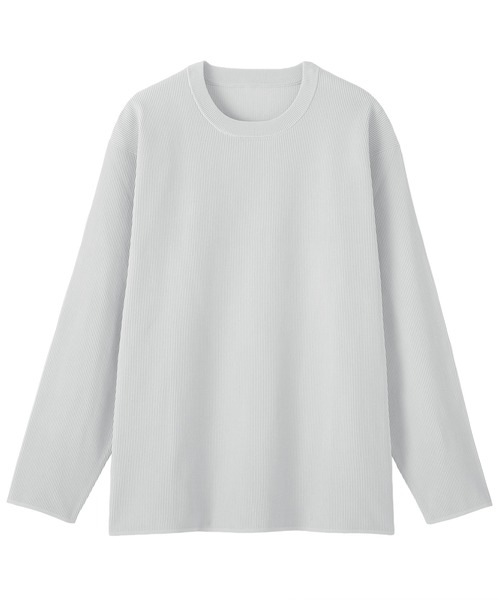 無印良品(ムジルシリョウヒン)の「紳士 乾きやすい洗えるリブ編み長袖ニットTシャツ(ニット/セーター・メンズ・ライトグレー/ブラック/ネイビー・S/L/XL/M)」の10枚目の写真