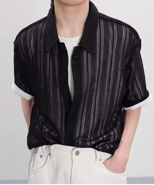 セール】【26年春新作】【UNISEX】透かし編み シアーメッシュ レース