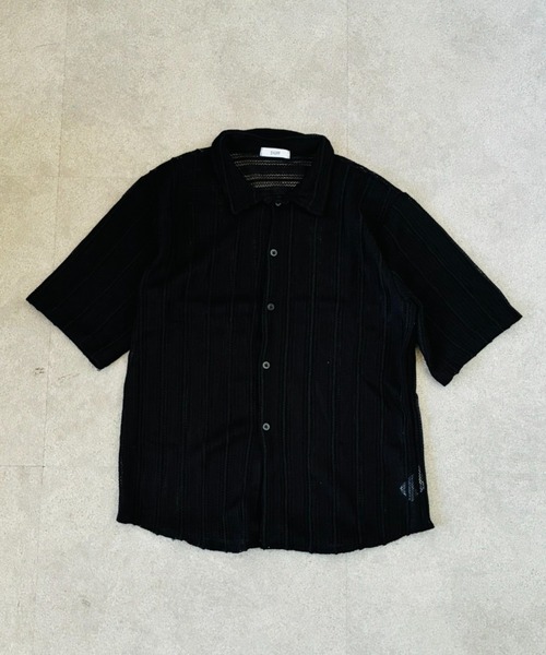 SHEPP(シープ)の「【26年春新作】【UNISEX】透かし編み シアーメッシュ レース ビッグシャツ(シャツ/ブラウス・メンズ・ホワイト/ブラウン/ブラック/アイボリー・M/L)」の7枚目の写真
