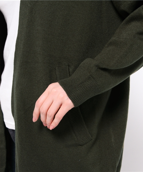 MOUSSY（マウジー）の「BASIC KNIT Cardigan（カーディガン/ボレロ・レディース・カーキ/グレー×ホワイト/ブラウン・FREE）」の9枚目の写真