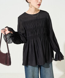 ギャザースリーブ」に該当するレディースのシャツ/ブラウス