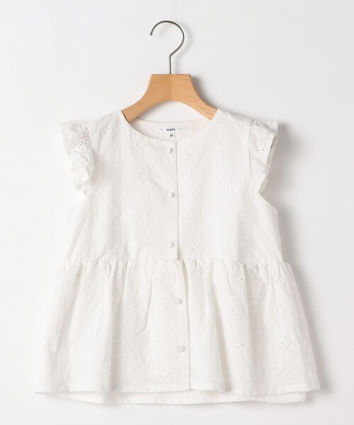 SHIPS(シップス)の「SHIPS KIDS:100~130cm / レース エンブロイダリー ペプラム ブラウス(シャツ/ブラウス・キッズ・ライトブルー/ホワイト・100/110/120/130)」の12枚目の写真