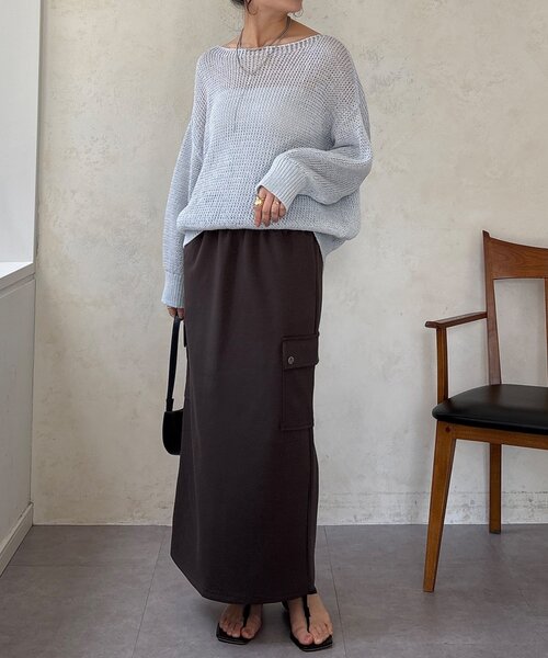 DouDou(ドゥドゥ)の「【WEB限定】ショートベスト×カーゴスカートセット(セットアップ・レディース・チャコールグレー/アイボリー/グレイッシュベージュ・FREE)」の6枚目の写真