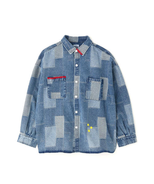 BEAVER(ビーバー)の「B omnivore/ビーオムニボー PATCHWORK DENIM SHIRT(シャツ/ブラウス・メンズ・ブラック/ブルー・L/M)」の6枚目の写真