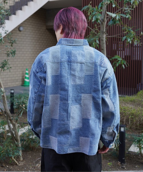 BEAVER（ビーバー）の「B omnivore/ビーオムニボー　PATCHWORK DENIM SHIRT（シャツ/ブラウス・メンズ・ブラック/ブルー・L/M）」の9枚目の写真