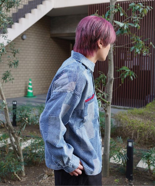 BEAVER（ビーバー）の「B omnivore/ビーオムニボー　PATCHWORK DENIM SHIRT（シャツ/ブラウス・メンズ・ブラック/ブルー・L/M）」の8枚目の写真