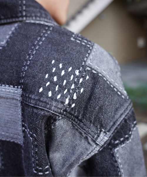 BEAVER（ビーバー）の「B omnivore/ビーオムニボー　PATCHWORK DENIM SHIRT（シャツ/ブラウス・メンズ・ブラック/ブルー・L/M）」の16枚目の写真
