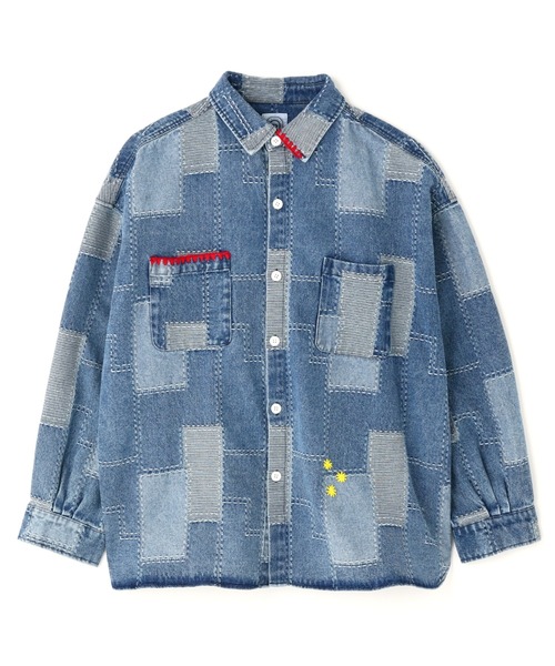 BEAVER（ビーバー）の「B omnivore/ビーオムニボー　PATCHWORK DENIM SHIRT（シャツ/ブラウス・メンズ・ブラック/ブルー・L/M）」の13枚目の写真
