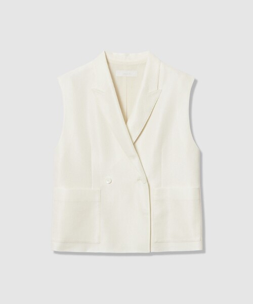 allureville（アルアバイル）の「エコカラミボックスジレ（その他アウター・レディース・オフホワイト/ネイビー・2）」の3枚目の写真