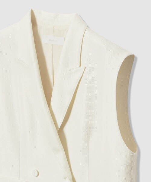 allureville（アルアバイル）の「エコカラミボックスジレ（その他アウター・レディース・オフホワイト/ネイビー・2）」の5枚目の写真