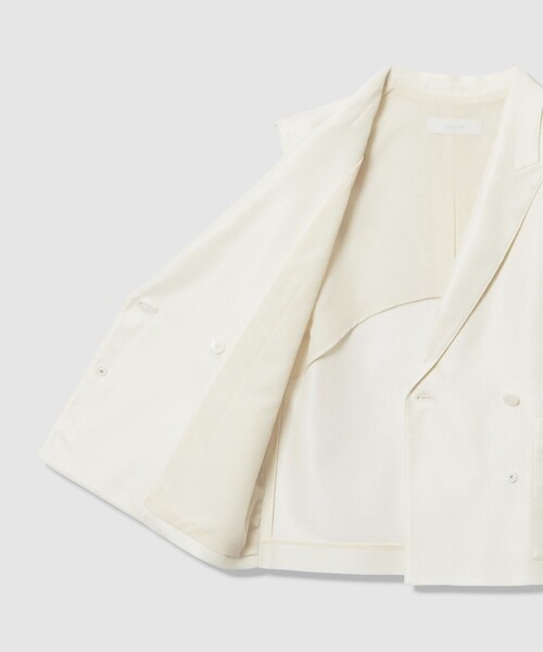 allureville（アルアバイル）の「エコカラミボックスジレ（その他アウター・レディース・オフホワイト/ネイビー・2）」の8枚目の写真