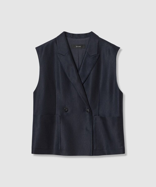 allureville（アルアバイル）の「エコカラミボックスジレ（その他アウター・レディース・オフホワイト/ネイビー・2）」の15枚目の写真