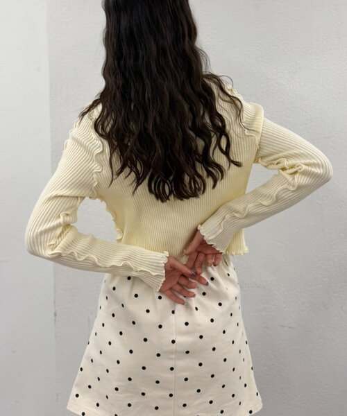 w closet(ダブルクローゼット)の「メローリブニット(ニット/セーター・レディース・ブラック/アイボリー/レッド/グリーン/オレンジ/ブルー/チャコールグレー・FREE)」の11枚目の写真