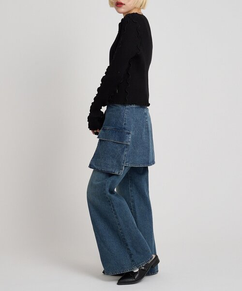 w closet(ダブルクローゼット)の「メローリブニット(ニット/セーター・レディース・ブラック/アイボリー/レッド/グリーン/オレンジ/ブルー/チャコールグレー・FREE)」の19枚目の写真