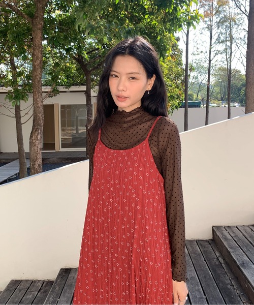 Siel(シエル)の「ドットシアートップス(Tシャツ/カットソー・レディース・ブラウン/ホワイト/ベージュ/ブラック・FREE)」の14枚目の写真