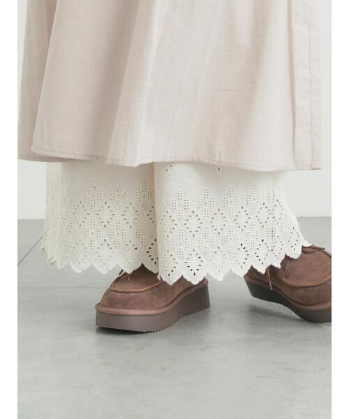 Samansa Mos2（サマンサ モスモス）の「【抗菌防臭】スカラップレースペチパンツ（その他パンツ・レディース・オフホワイト/ベージュ/ブラック・L/M）」の4枚目の写真