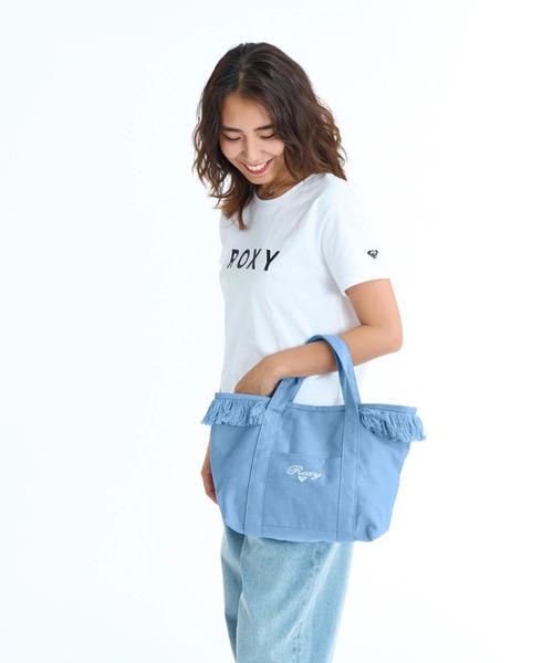ROXY(ロキシー)の「ROXY ウィメンズ CHEERFUL TOTE トートバッグ 【2026年春夏モデル】/ロキシーフリンジ付きキャンバスバック(トートバッグ・レディース・ブルー/ホワイト・FREE)」の12枚目の写真