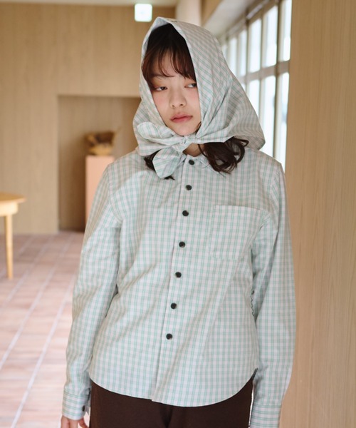 common gull products.（コモンガルプロダクツ）の「くすぐる風に備えてスカーフとシャツを（シャツ/ブラウス・レディース・ミント/ピンク/サックスブルー系・SMALL/MEDIUM/LARGE）」の3枚目の写真