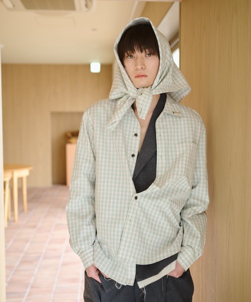 common gull products.（コモンガルプロダクツ）の「くすぐる風に備えてスカーフとシャツを（シャツ/ブラウス・レディース・ミント/ピンク/サックスブルー系・SMALL/MEDIUM/LARGE）」の21枚目の写真