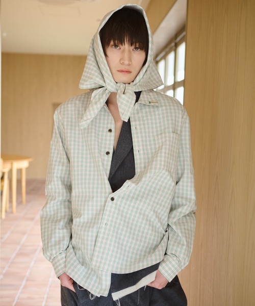 common gull products.（コモンガルプロダクツ）の「くすぐる風に備えてスカーフとシャツを（シャツ/ブラウス・レディース・ミント/ピンク/サックスブルー系・SMALL/MEDIUM/LARGE）」の22枚目の写真