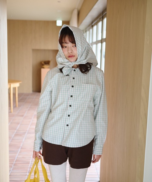 common gull products.（コモンガルプロダクツ）の「くすぐる風に備えてスカーフとシャツを（シャツ/ブラウス・レディース・ミント/ピンク/サックスブルー系・SMALL/MEDIUM/LARGE）」の15枚目の写真
