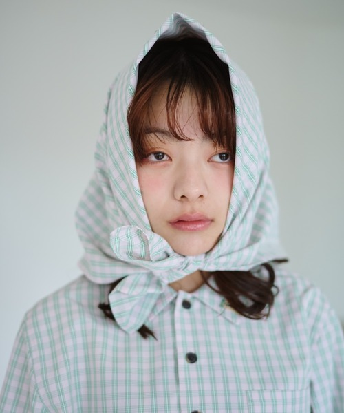 common gull products.（コモンガルプロダクツ）の「くすぐる風に備えてスカーフとシャツを（シャツ/ブラウス・レディース・ミント/ピンク/サックスブルー系・SMALL/MEDIUM/LARGE）」の4枚目の写真