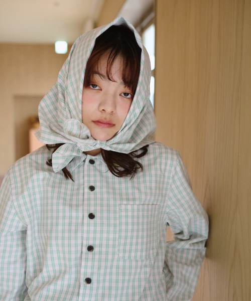 common gull products.（コモンガルプロダクツ）の「くすぐる風に備えてスカーフとシャツを（シャツ/ブラウス・レディース・ミント/ピンク/サックスブルー系・SMALL/MEDIUM/LARGE）」の5枚目の写真