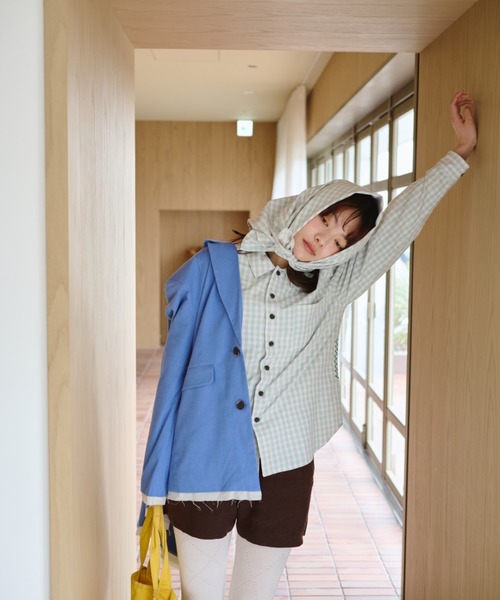 common gull products.（コモンガルプロダクツ）の「くすぐる風に備えてスカーフとシャツを（シャツ/ブラウス・レディース・ミント/ピンク/サックスブルー系・SMALL/MEDIUM/LARGE）」の7枚目の写真