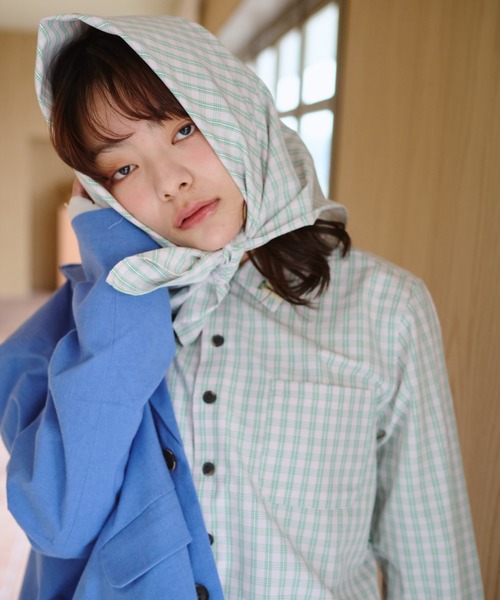 common gull products.（コモンガルプロダクツ）の「くすぐる風に備えてスカーフとシャツを（シャツ/ブラウス・レディース・ミント/ピンク/サックスブルー系・SMALL/MEDIUM/LARGE）」の9枚目の写真